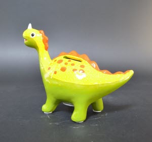 Spaarpot Groen/Oranje Dino