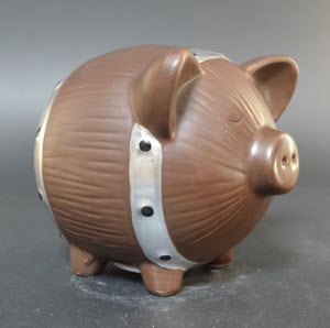 Spaarpot Barrel Pig, Donkerbruin