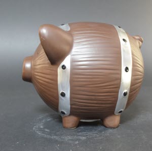 Spaarpot Barrel Pig, Donkerbruin