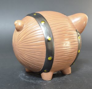 Spaarpot Barrel Pig, Lichtbruin