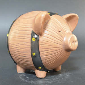 Spaarpot Barrel Pig, Lichtbruin
