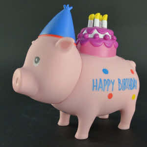 Biggy's Spaarvarken Happy Birthday
