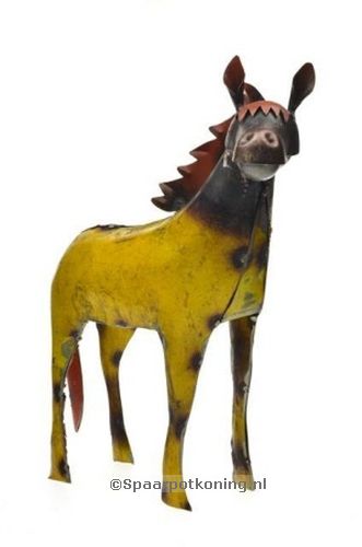 Exner - Spaarpot Paard, geel met rood